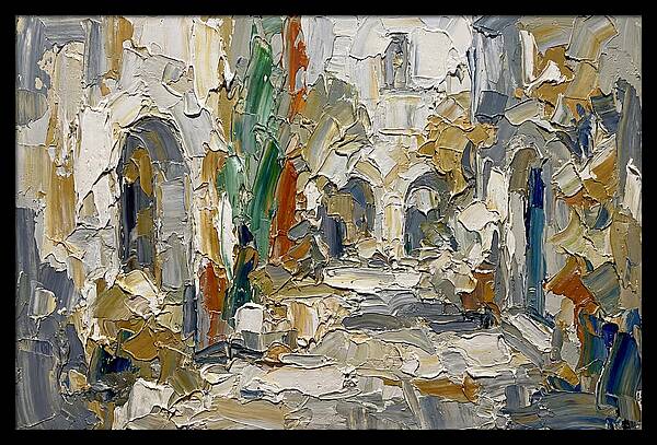 Courtyard Serenity In Palette Knife