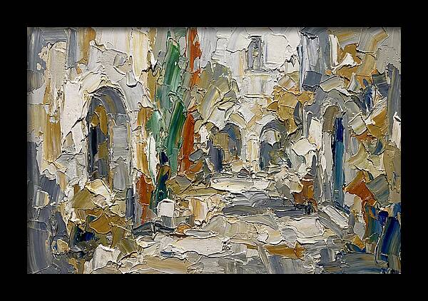 Courtyard Serenity In Palette Knife
