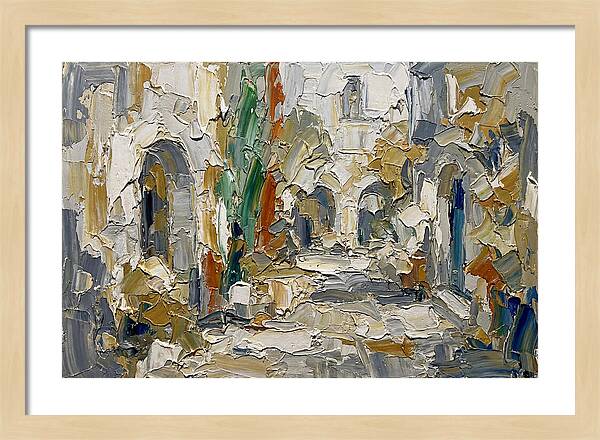 Courtyard Serenity In Palette Knife