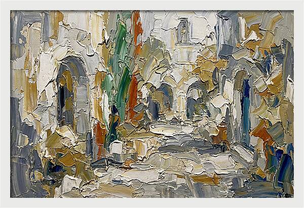 Courtyard Serenity In Palette Knife
