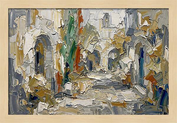 Courtyard Serenity In Palette Knife