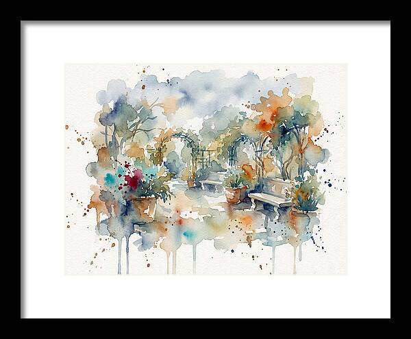 Courtyard Serenity In Watercolor