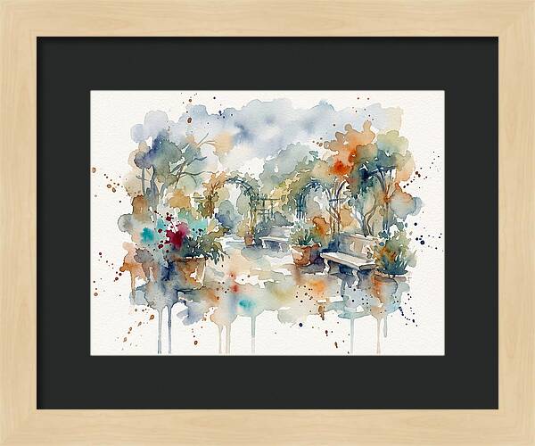 Courtyard Serenity In Watercolor
