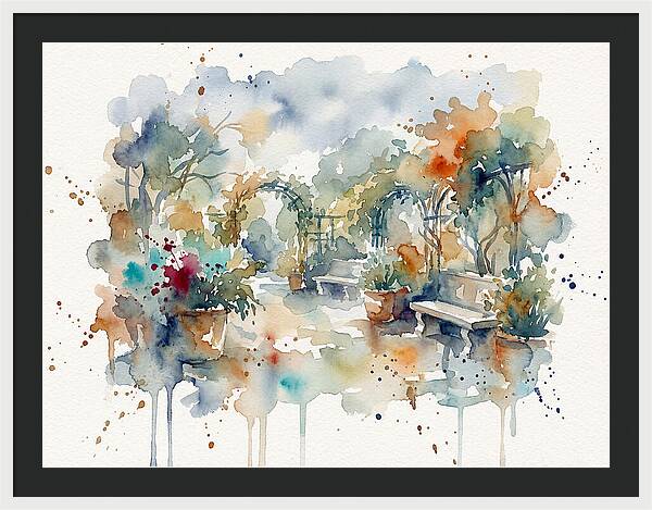 Courtyard Serenity In Watercolor