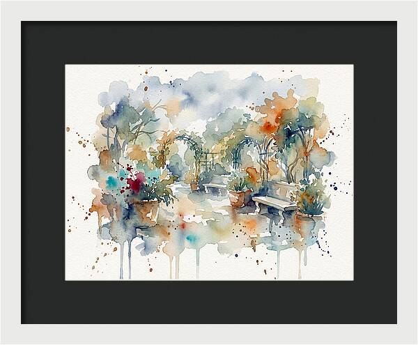 Courtyard Serenity In Watercolor