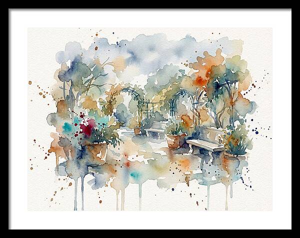 Courtyard Serenity In Watercolor