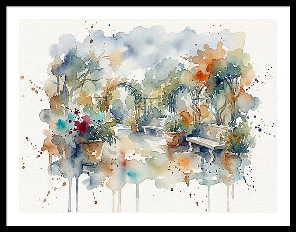 Courtyard Serenity In Watercolor