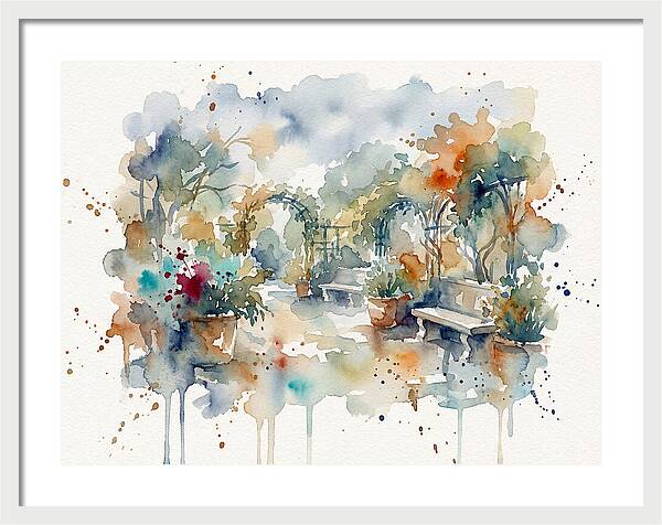 Courtyard Serenity In Watercolor