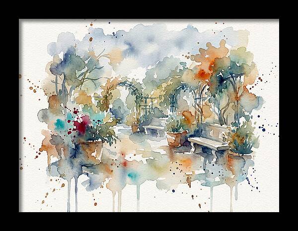 Courtyard Serenity In Watercolor