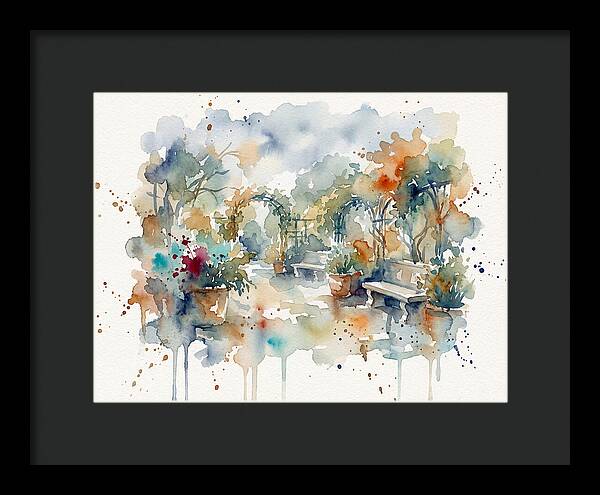 Courtyard Serenity In Watercolor