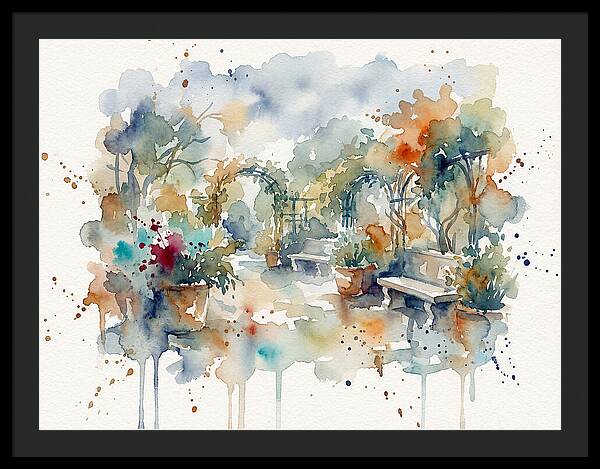 Courtyard Serenity In Watercolor