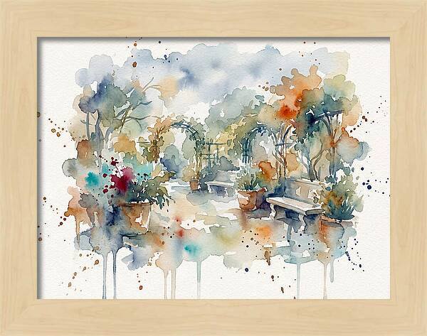 Courtyard Serenity In Watercolor