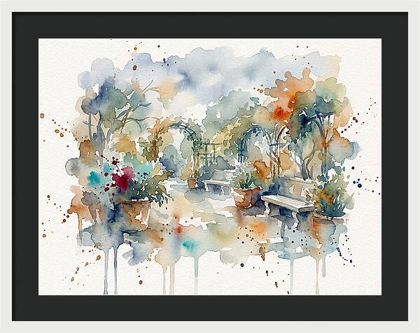 Courtyard Serenity In Watercolor