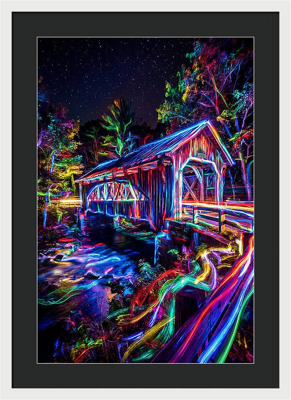 Covered Bridge At Night