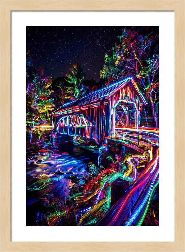 Covered Bridge At Night