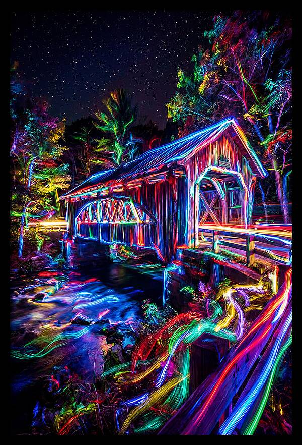 Covered Bridge At Night
