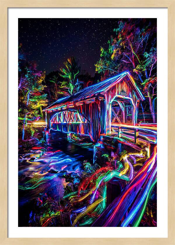 Covered Bridge At Night