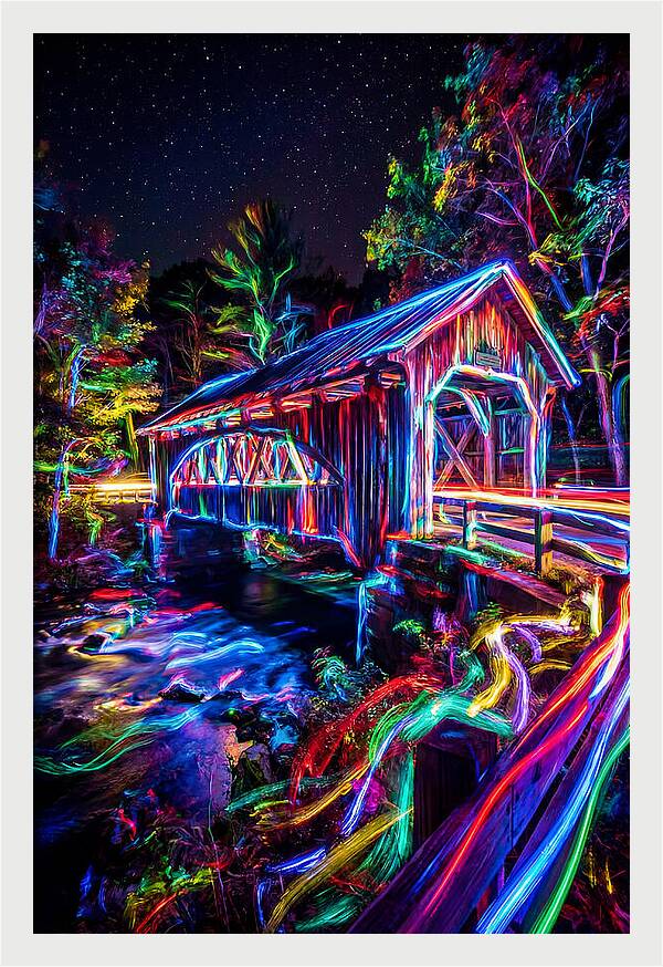 Covered Bridge At Night