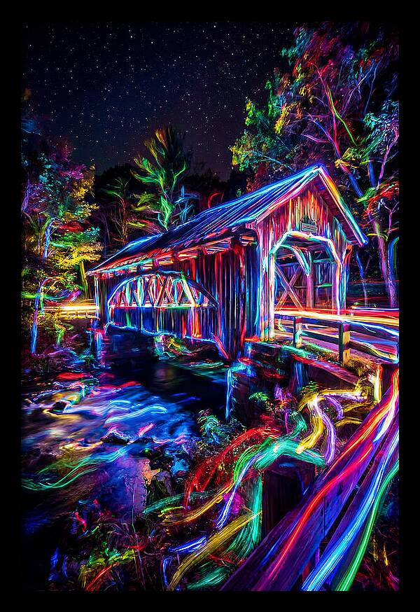 Covered Bridge At Night