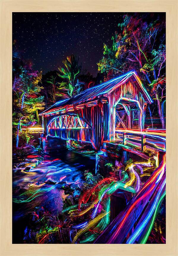 Covered Bridge At Night