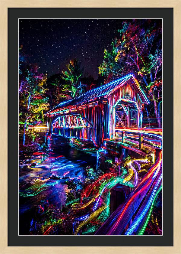 Covered Bridge At Night