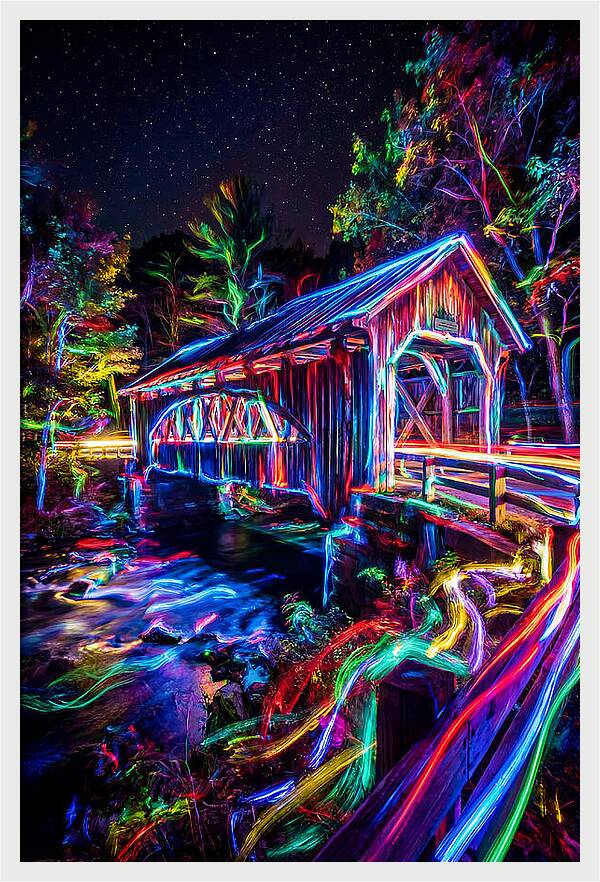 Covered Bridge At Night