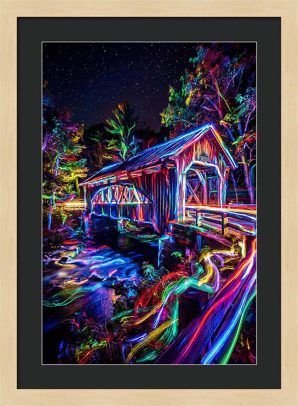 Covered Bridge At Night