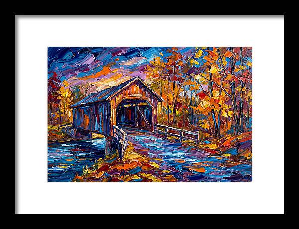 Covered Bridge In Autumn Colors