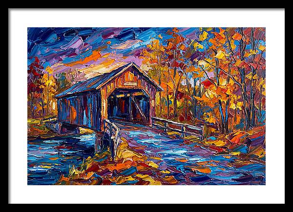 Covered Bridge In Autumn Colors