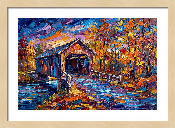 Covered Bridge In Autumn Colors