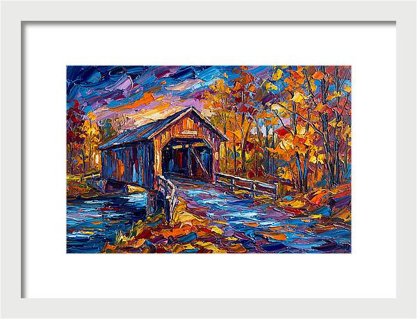 Covered Bridge In Autumn Colors