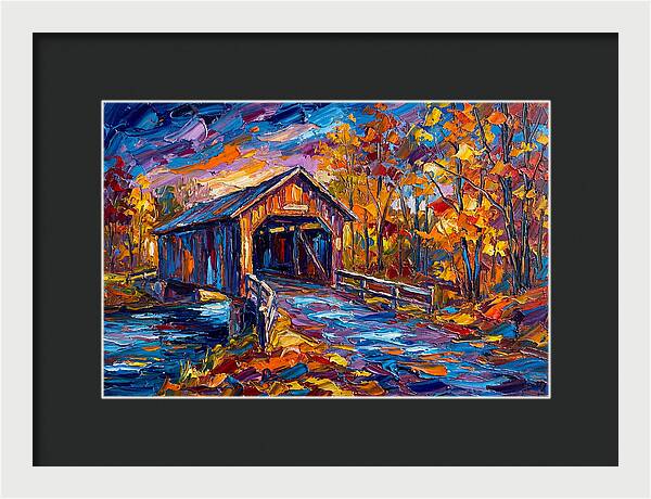Covered Bridge In Autumn Colors