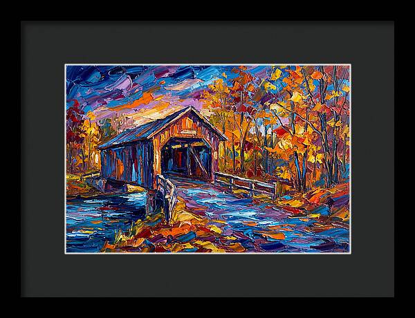 Covered Bridge In Autumn Colors
