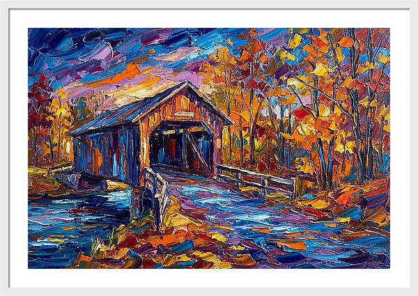 Covered Bridge In Autumn Colors
