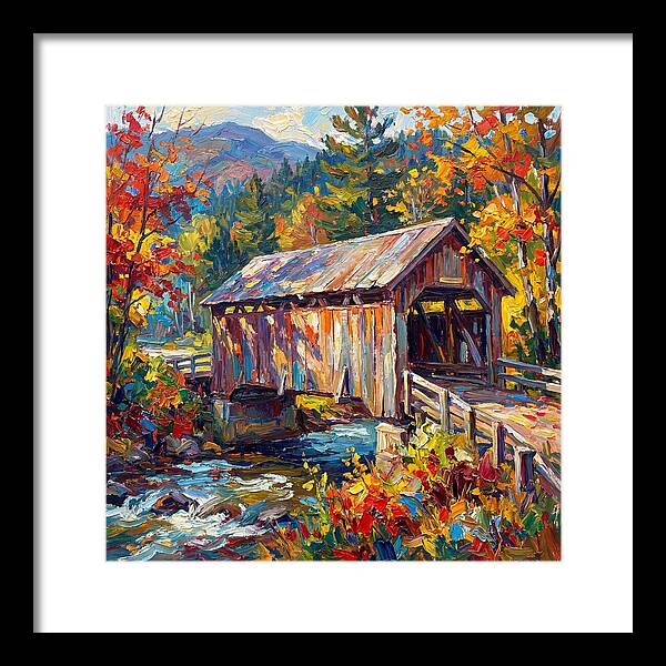 Covered Bridge In Autumn
