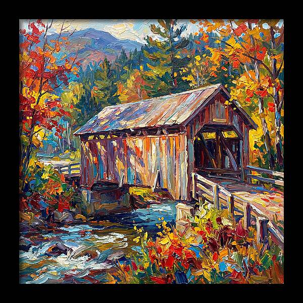 Covered Bridge In Autumn