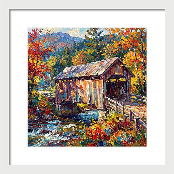 Covered Bridge In Autumn