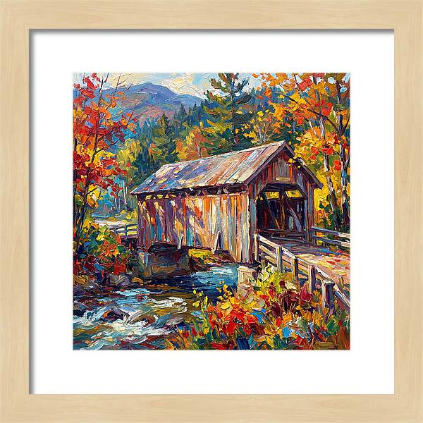Covered Bridge In Autumn