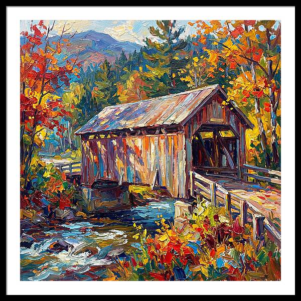 Covered Bridge In Autumn