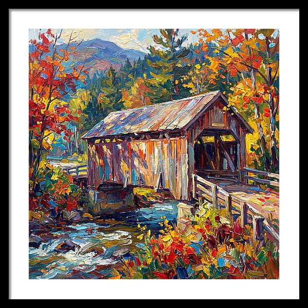 Covered Bridge In Autumn