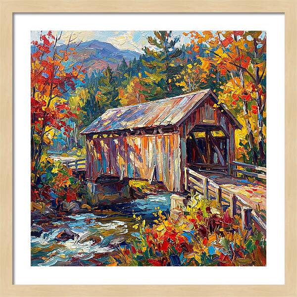Covered Bridge In Autumn