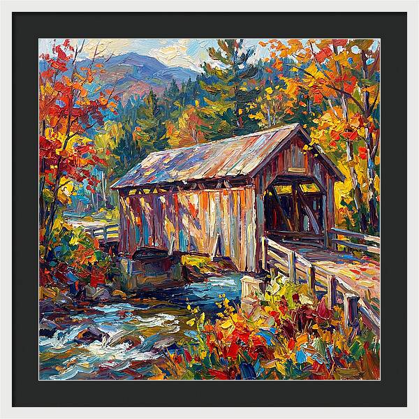 Covered Bridge In Autumn