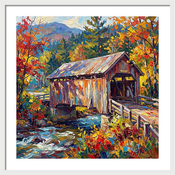 Covered Bridge In Autumn
