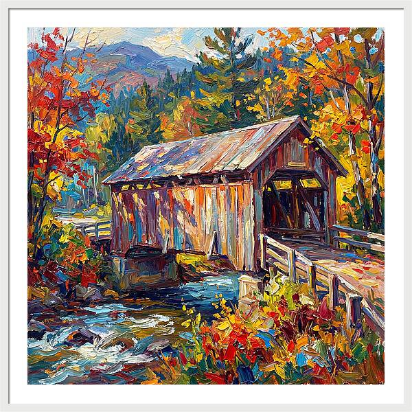 Covered Bridge In Autumn