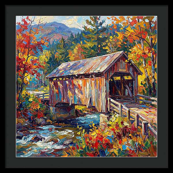 Covered Bridge In Autumn