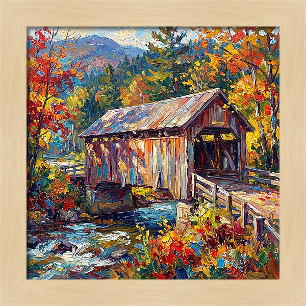 Covered Bridge In Autumn