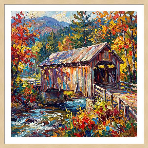 Covered Bridge In Autumn