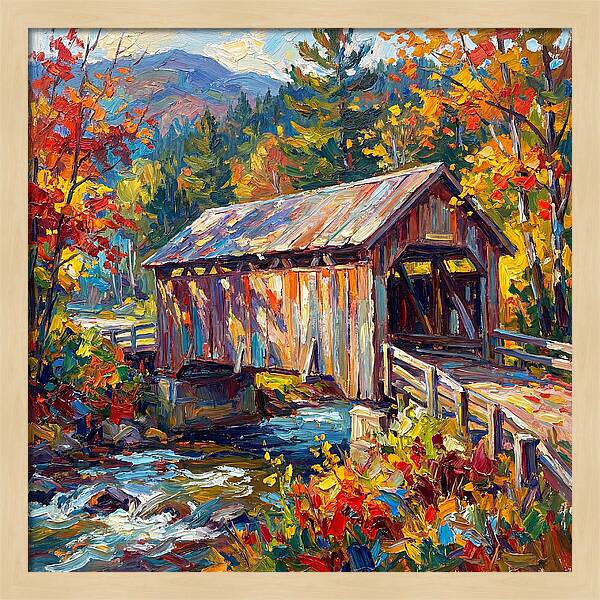 Covered Bridge In Autumn