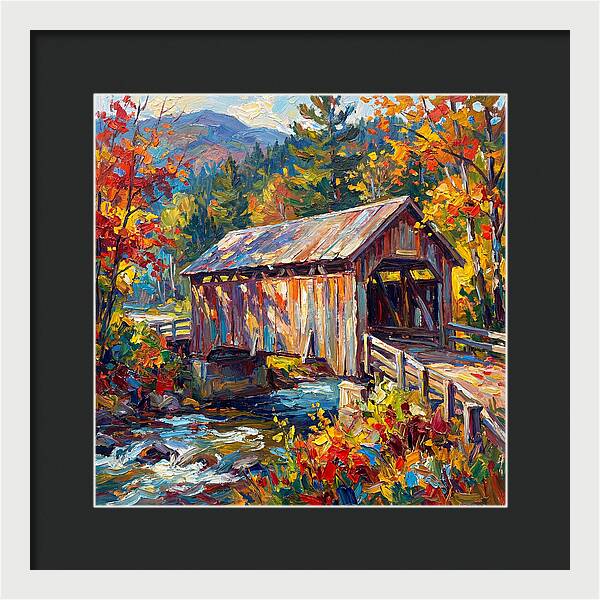 Covered Bridge In Autumn