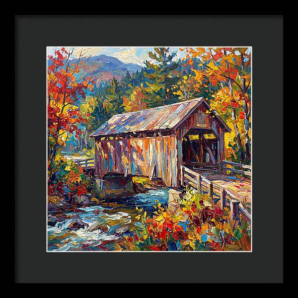 Covered Bridge In Autumn